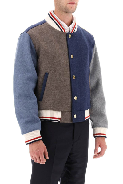 Shop Thom Browne Funmix Wool Blouson Jacket In Multicolor