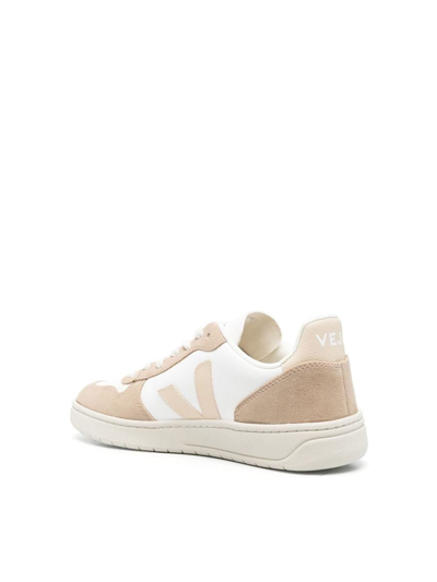 Veja V10 Chromefree Leather Sneakers In White