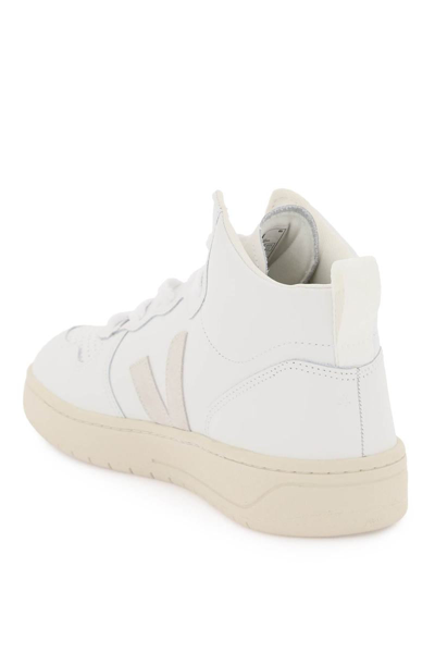 Shop Veja V-15 Hi-top Sneakers In White