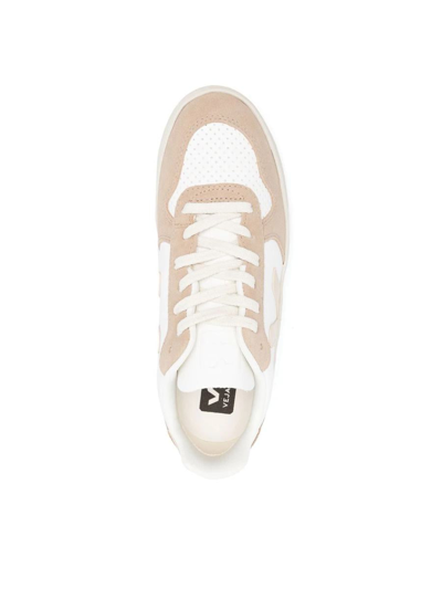 Veja V10 Chromefree Leather Sneakers In White