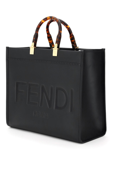 Shop Fendi Sunshine Medium Tote Bag In Black