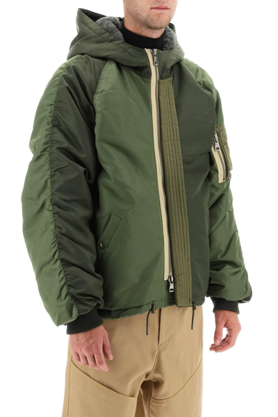 Shop Andersson Bell N2b Hooded Bomber Jacket In Khaki