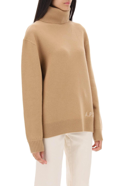 A.p.c. Women Walter Vrgin Wool Turtleneck In Beige