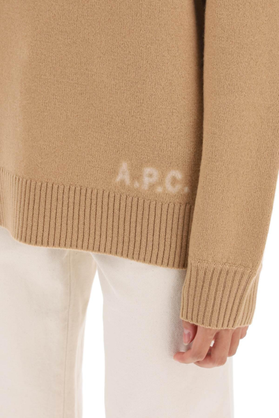A.p.c. Women Walter Vrgin Wool Turtleneck In Beige