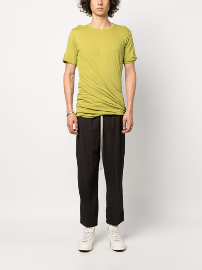Shop Rick Owens Double Ss Organic Cotton T-shirt In Green
