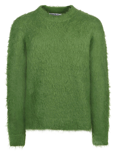 Shop Acne Studios Faux Fux Wool Blend Sweater In Green