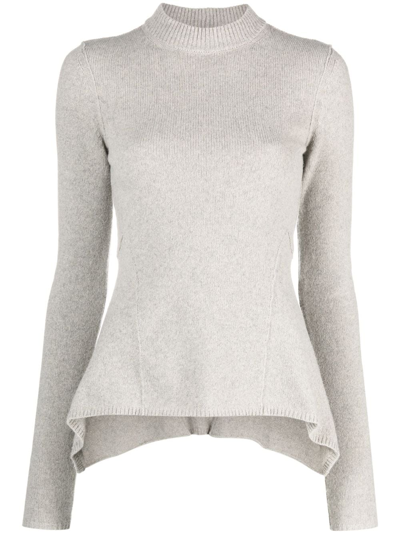 Shop Rick Owens Turtleneck Cashmere Blend Sweater In Grey