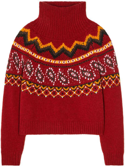 Shop Alanui Antarctic Circle Wool Jumper In Red