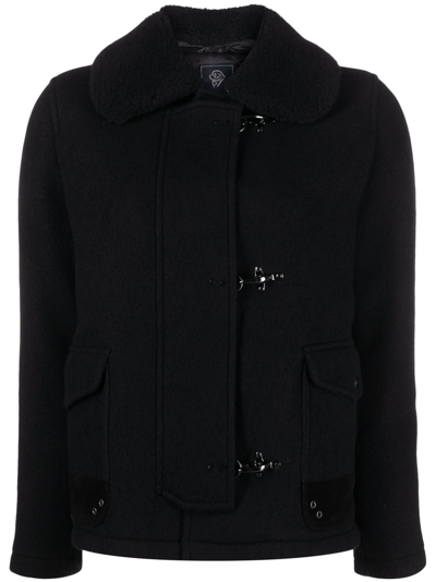 Shop Fay 3 Ganci Wool Coat In Black