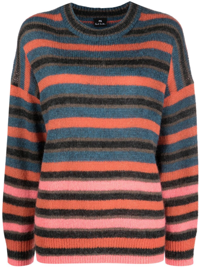 Shop Ps By Paul Smith Wool Blend Striped Jumper In Multicolor