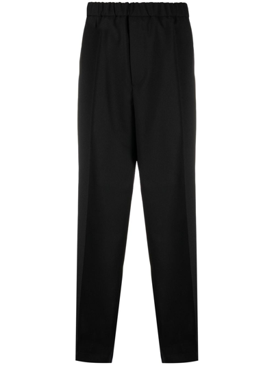 Shop Jil Sander Cotton Trousers In Black