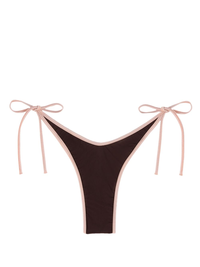 Shop Palm Angels V-line Bikini Bottom In Brown