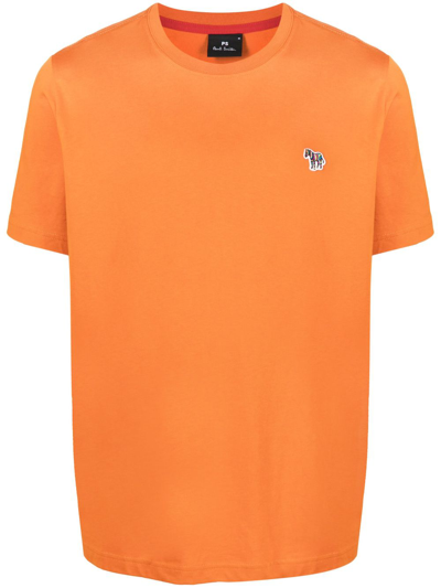 Shop Ps By Paul Smith Logo Cotton T-shirt In Orange