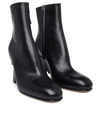 Shop Palm Angels Woman  Black Leather Ankle Boots