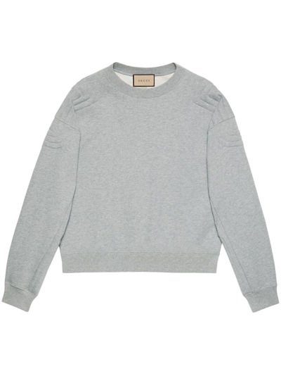 Shop Gucci Cities Felted Sweatshirt In Grey