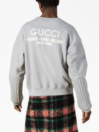 Shop Gucci Cities Felted Sweatshirt In Grey