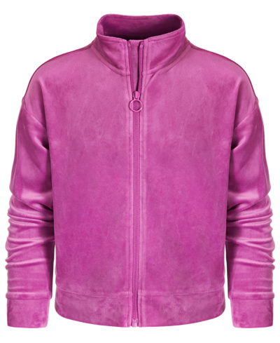 Shop Id Ideology Toddler & Little Girls Velour Two Piece Set, Long Sleeve Set Jacket, Created For Macy's In Berry Frost