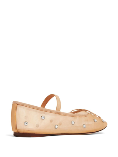 Loeffler Randall Leonie Crystal-embellished Tulle Ballet Flats In Neutrals