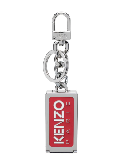 Shop Kenzo Logo-enamelled Charm Keyring In Red