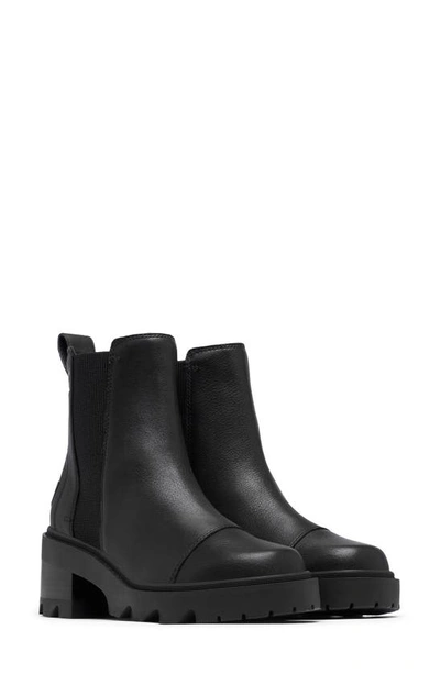 Shop Sorel Joan Now Waterproof Chelsea Boot In Black/ Black