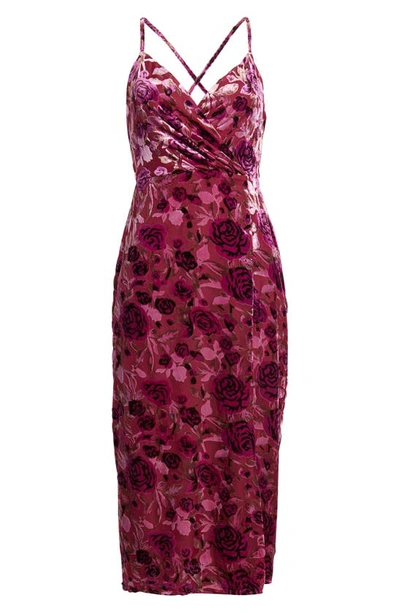 Shop Adelyn Rae Velvet Burnout Slipdress In Orchid