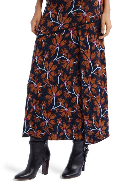 Shop Ulla Johnson Sabra Floral Jacquard Knit Skirt In Bellflower