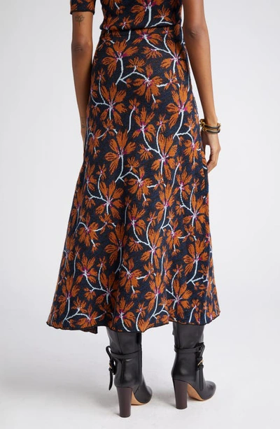 Shop Ulla Johnson Sabra Floral Jacquard Knit Skirt In Bellflower