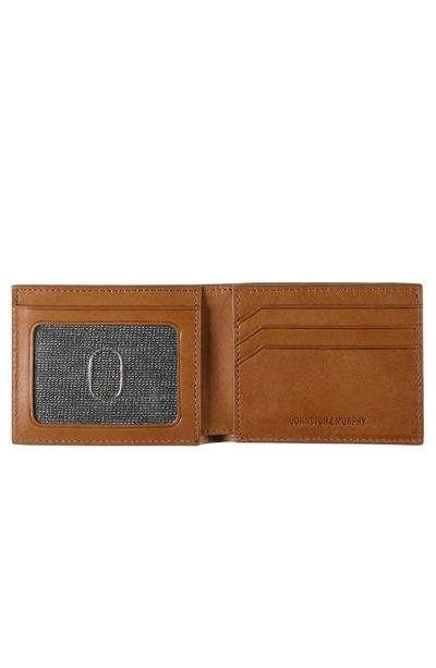 Shop Johnston & Murphy Rhodes Leather Bifold Wallet In Tan