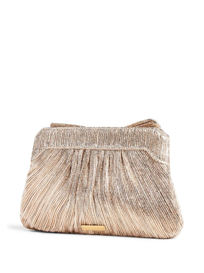Loeffler Randall Plissé Metallic Bow Crossbody Bag In Gold