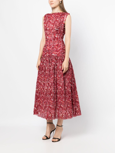 Shop Rachel Gilbert Poppy Printed Midi Dress In Red
