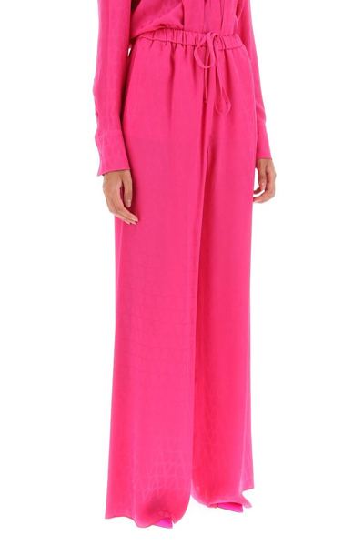 Shop Valentino Toile Iconographe Drawstring Trousers In Pink