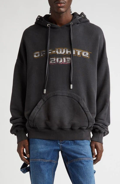 Shop Off-white Digit Bacchus Graphic Cotton Hoodie In Black
