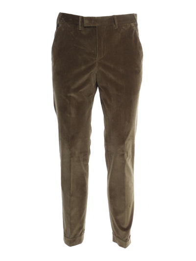 Pt01 Belt Loop Casual Pants In Green