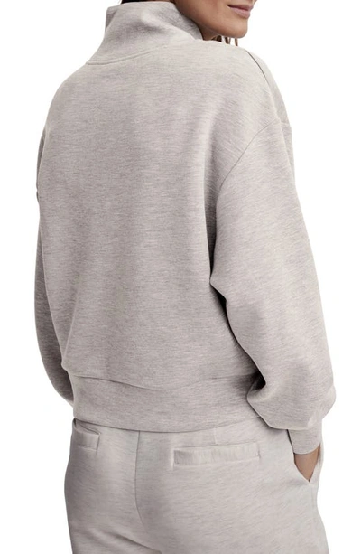 Shop Varley Davidson Woven Sweatshirt In Ivory Marl