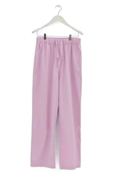 Shop Tekla Organic Cotton Poplin Pajama Pants In Purple Pink