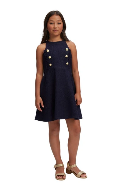 Shop Bardot Kids' Sima Bouclé Blazer Dress In Navy
