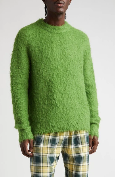 Shop Acne Studios Brushed Crewneck Sweater In Pear Green