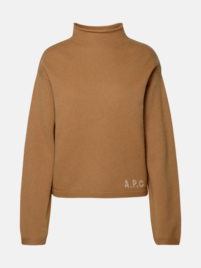 Shop Apc Beige Virgin Wool Sweater