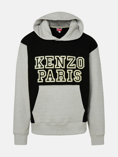 Shop Kenzo Two-tone Cotton Hoodie In Black