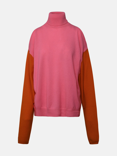 Shop Crush Two-tone Cashmere Sweater In Pink