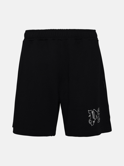 Shop Palm Angels Black Cotton Bermuda Shorts