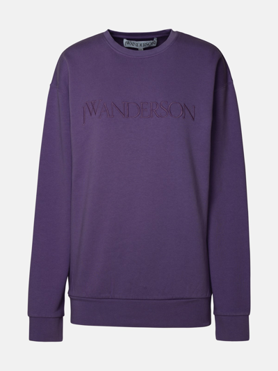 Shop Jw Anderson Purple Cotton Sweatshirt In Liliac