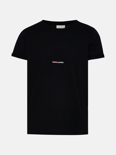 Shop Saint Laurent Black Cotton T-shirt