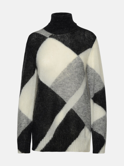 Shop P.a.r.o.s.h Multi Mohair Blend Sweater In Grey