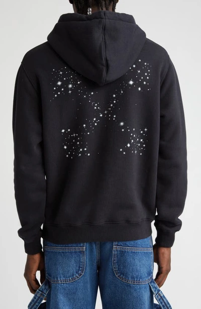 Shop Off-white Bling Star Arrow Cotton Hoodie In Black White