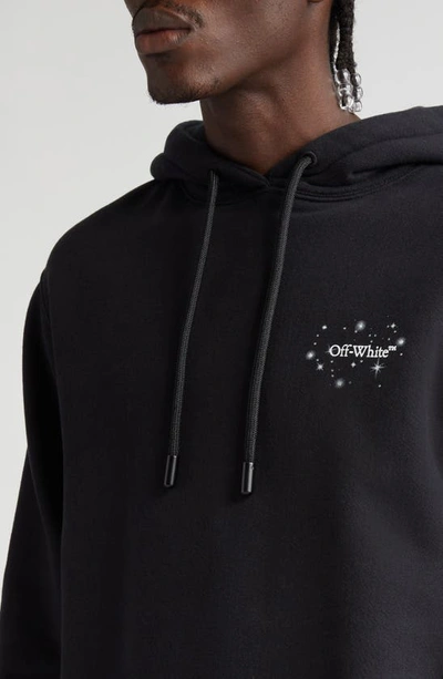 Shop Off-white Bling Star Arrow Cotton Hoodie In Black White