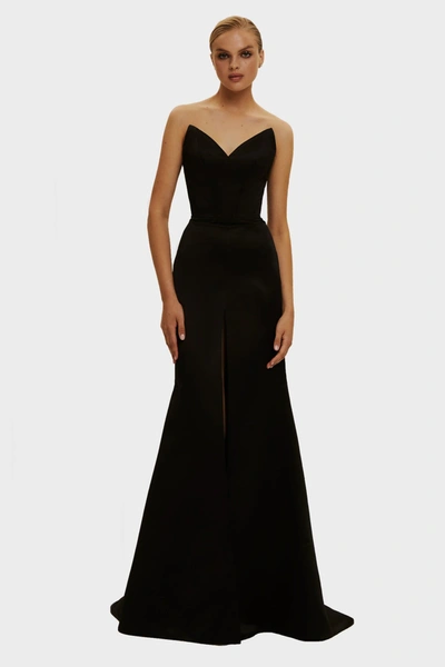 Shop Milla Black Elegant Strapless Trumpet Evening Gown