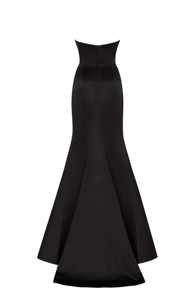 Milla Black Elegant Strapless Trumpet Evening Gown In Black
