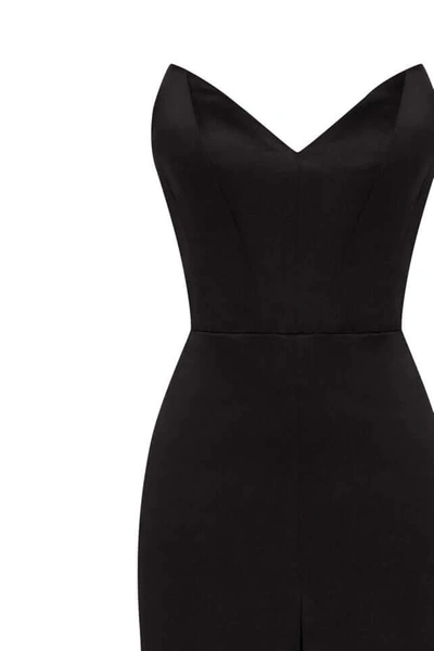 Milla Black Elegant Strapless Trumpet Evening Gown In Black