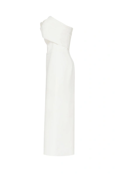 Milla Ivory Classy Midi Dress With Open Neckline In White